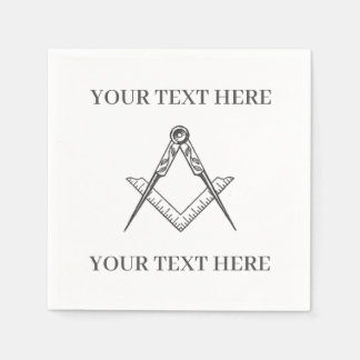Serviette En Papier Carré franc-maçon maçonnique et boussole