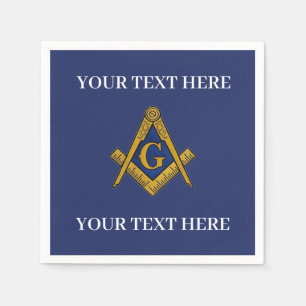Serviette En Papier Carré maçonnique Freemason et Bleu de boussole