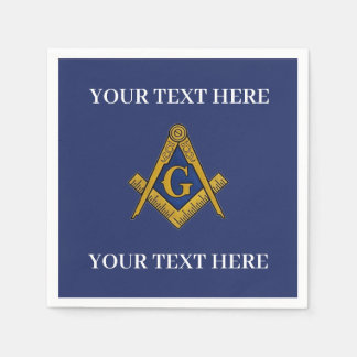Serviette En Papier Carré maçonnique Freemason et Bleu de boussole