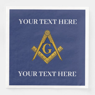 Serviette En Papier Carré maçonnique Freemason et Bleu de boussole