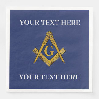 Serviette En Papier Carré maçonnique Freemason et Bleu de boussole