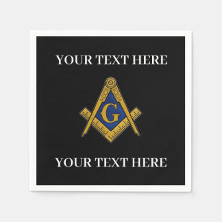 Serviette En Papier Carré maçonnique Freemason et Bleu de boussole