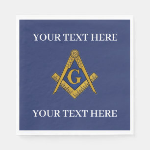 Serviette En Papier Carré maçonnique Freemason et Bleu de boussole