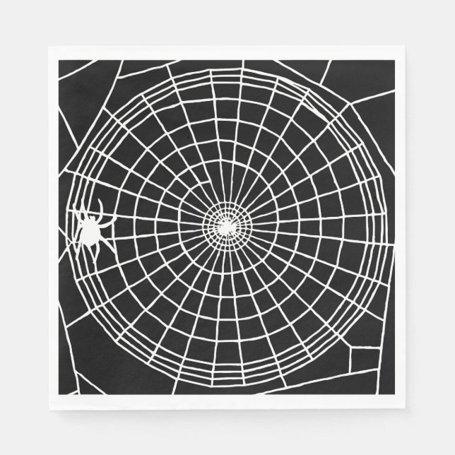 Serviette En Papier Carré Spider Web, Scandale Halloween Design (Devant)