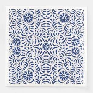 Serviette En Papier Carreau de Talavera bleu Style espagnol Fiesta