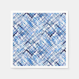 Serviette En Papier carreauté, tartan, écossais, classique, bleu, blan