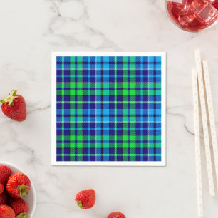Serviette En Papier Carreaux Bleus Et Verts Tartan Bleu Marine