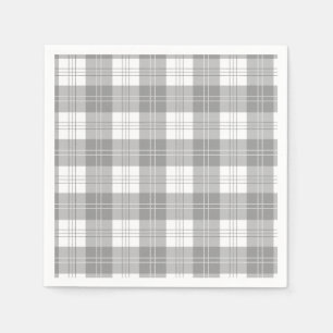 Serviette En Papier Carreaux de buffle noir et blanc