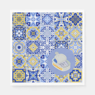 Serviette En Papier Carreaux de faïence portugais et sardines