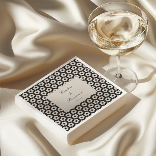 Serviette En Papier Carreaux de mariage personnalisés géométriques hex