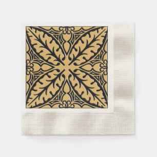 Serviette En Papier Carreaux marocains - beige chameau et noir
