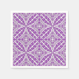 Serviette En Papier Carreaux marocains - violet et blanc