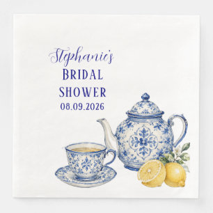 Serviette En Papier Carreaux portugais bleu Méditerranée enterrement d