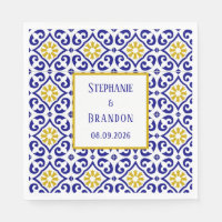 Carreaux portugais Mariage méditerranéen bleu