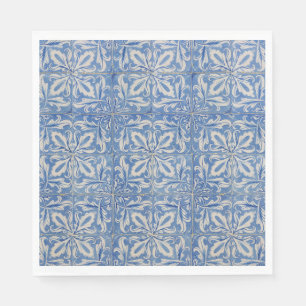 Serviette En Papier Carreaux portugais Vintage Azulejos Bleu Blanc