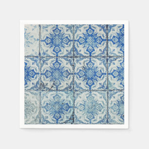 Serviette En Papier Carreaux portugais Vintages Motif - Azulejo