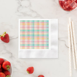Serviette En Papier Carreaux Vichy Multicolores
