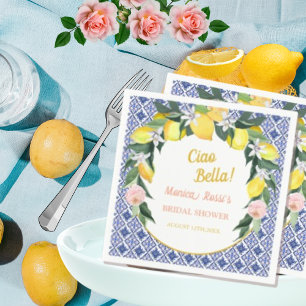 Serviette En Papier Carrelage bleu italien Cions Ciao Bella Fête des m