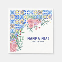 Carrelage bleu italien Mamma Mia Baby shower