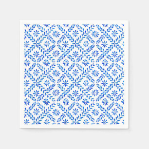 Serviette En Papier Carrelage bleu Méditerranée