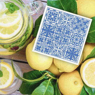 Serviette En Papier Carrelage bleu méditerranéen Mariage ou Fête des m