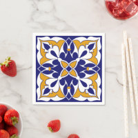 Carrelage marocain Bleu Jaune Vintage Motif bohème
