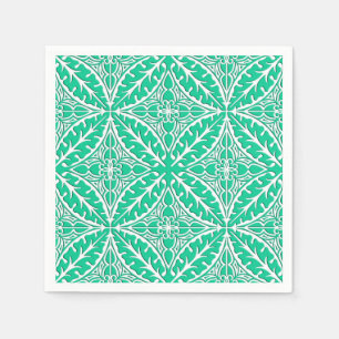 Serviette En Papier Carrelage marocain - turquoise et blanc