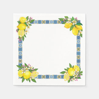 Serviette En Papier Carrelage méditerranéen clair Sicilien Citrus Lemo