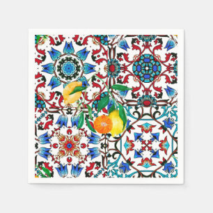 Serviette En Papier Carrelage méditerranéen, mosaïque, citron, art d'é