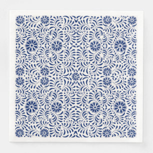 Serviette En Papier Carrelage Talavera bleu style espagnol Fiesta