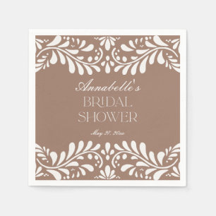 Serviette En Papier Carrelage Talavera Marron Moka Fête de Fiançailles