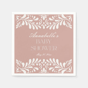 Serviette En Papier Carrelage Talavera rose Baby shower Fiesta espagno