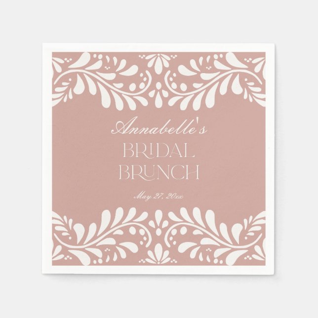 Serviette En Papier Carrelage Talavera Rose Fiesta Espagnole Brunch de (Devant)