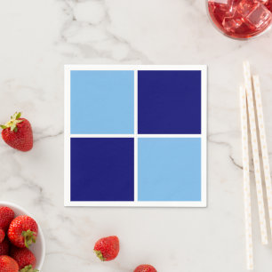 Serviette En Papier Carrés bleu clair, marine et blanc