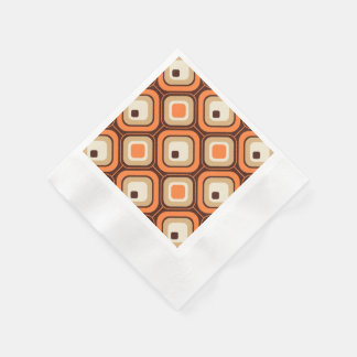 Serviette En Papier Carrés orange, marron et beige