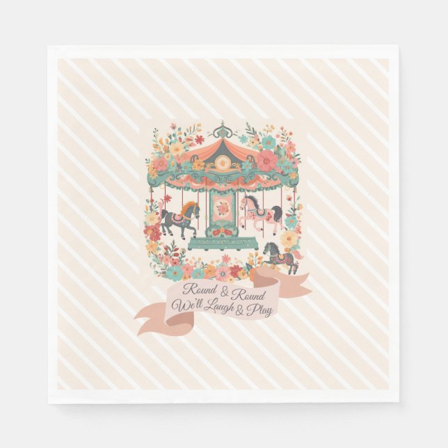 Serviette En Papier Carrousel Chic Carnival Carnival Anniversaire (Devant)