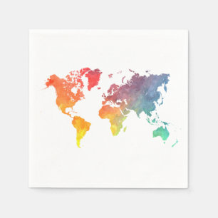 Serviette En Papier carte 5 du monde