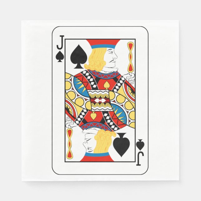 Serviette En Papier Carte à jouer classique Jack de Pique (Devant)