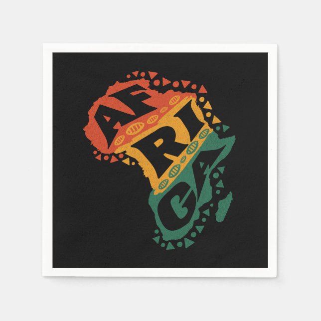 Serviette En Papier Carte Afrique (Devant)