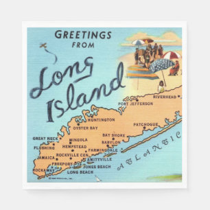 Serviette En Papier Carte ancienne de Long Island
