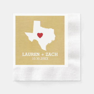 Serviette En Papier Carte artistique de l'État de la maison - Texas pe