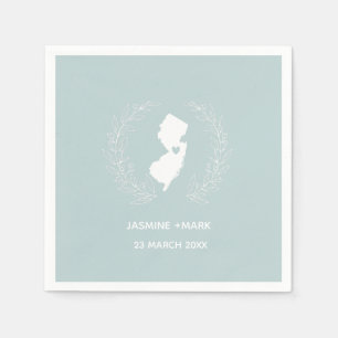 Serviette En Papier Carte blanche du New Jersey avec noms personnalisé