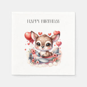 Serviette En Papier Carte d'anniversaire de pilote de cerf