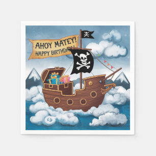 Serviette En Papier Carte d'anniversaire Pirate - Ohé Matelot !