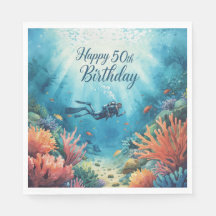 Carte d'anniversaire sous-marine pour les 50 ans d