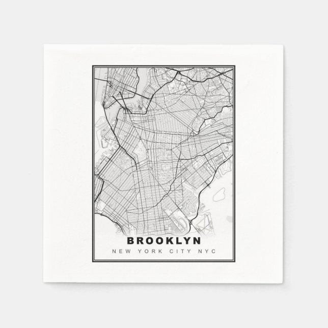 Serviette En Papier Carte de Brooklyn (Devant)
