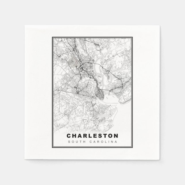 Serviette En Papier Carte de Charleston (Devant)