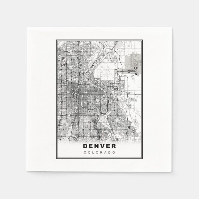 Serviette En Papier Carte de Denver (Devant)
