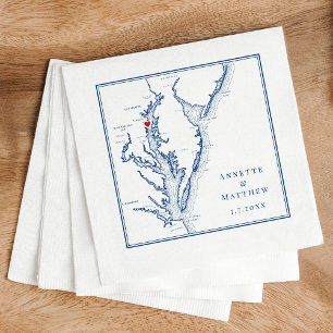 Serviette En Papier Carte de la baie Annapolis MD Chesapeake Mariage é