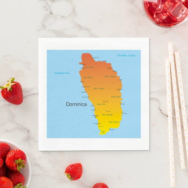 Serviette En Papier Carte De La Dominique (Créateur téléchargé)